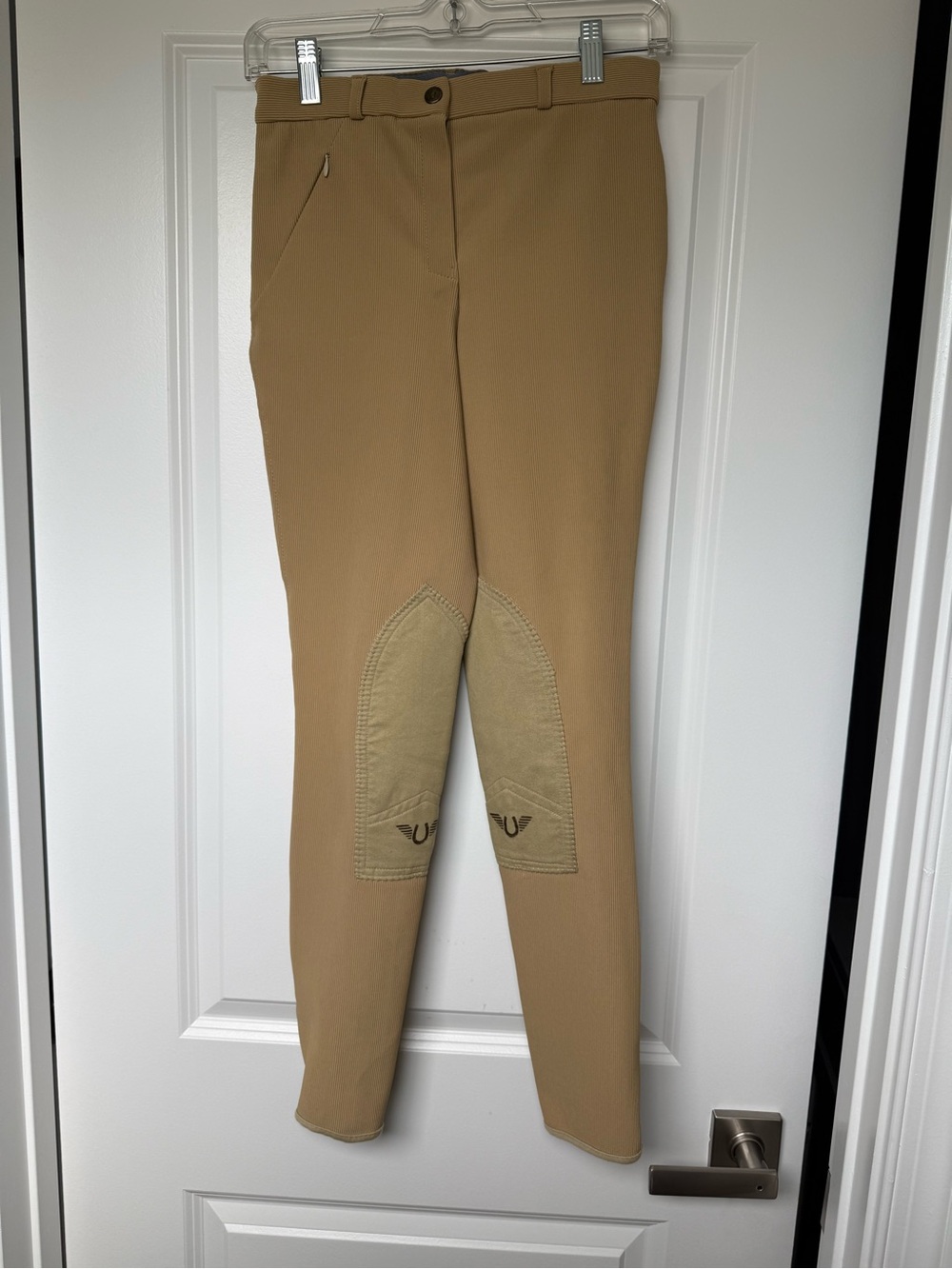 TuffRider Ladies Ribb Knee Patch Breeches Riding Pants Tan Size 26